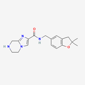 N-[(2,2-dimethyl-3H-1-benzofuran-5-yl)methyl]-5,6,7,8-tetrahydroimidazo[1,2-a]pyrazine-2-carboxamide