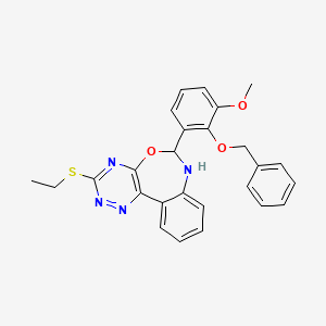 molecular formula C26H24N4O3S B5472810 6-[2-(Benzyloxy)-3-methoxyphenyl]-3-(ethylsulfanyl)-6,7-dihydro[1,2,4]triazino[5,6-D][3,1]benzoxazepine 