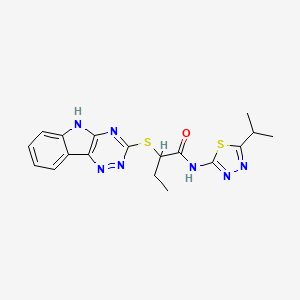 N-[5-(propan-2-yl)-1,3,4-thiadiazol-2-yl]-2-(5H-[1,2,4]triazino[5,6-b]indol-3-ylsulfanyl)butanamide