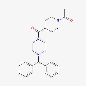 molecular formula C25H31N3O2 B5472838 1-{4-[(4-BENZHYDRYLPIPERAZINO)CARBONYL]PIPERIDINO}-1-ETHANONE 