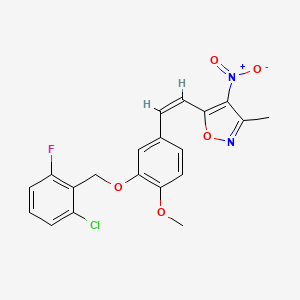 molecular formula C20H16ClFN2O5 B5472846 5-[(Z)-2-[3-[(2-chloro-6-fluorophenyl)methoxy]-4-methoxyphenyl]ethenyl]-3-methyl-4-nitro-1,2-oxazole 