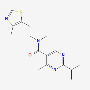 molecular formula C16H22N4OS B5472853 2-isopropyl-N,4-dimethyl-N-[2-(4-methyl-1,3-thiazol-5-yl)ethyl]pyrimidine-5-carboxamide 