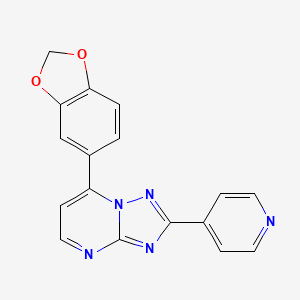 molecular formula C17H11N5O2 B5472856 4-[7-(2H-1,3-BENZODIOXOL-5-YL)-[1,2,4]TRIAZOLO[1,5-A]PYRIMIDIN-2-YL]PYRIDINE 