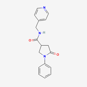 5-oxo-1-phenyl-N-(pyridin-4-ylmethyl)pyrrolidine-3-carboxamide