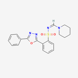 (NZ)-2-(5-phenyl-1,3,4-oxadiazol-2-yl)-N-(piperidin-1-ylmethylidene)benzenesulfonamide