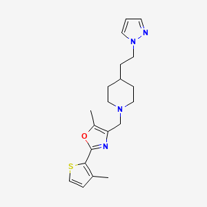 molecular formula C20H26N4OS B5472892 1-{[5-methyl-2-(3-methyl-2-thienyl)-1,3-oxazol-4-yl]methyl}-4-[2-(1H-pyrazol-1-yl)ethyl]piperidine 