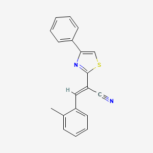 3-(2-methylphenyl)-2-(4-phenyl-1,3-thiazol-2-yl)acrylonitrile