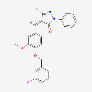 (4Z)-4-[[4-[(3-fluorophenyl)methoxy]-3-methoxyphenyl]methylidene]-5-methyl-2-phenylpyrazol-3-one