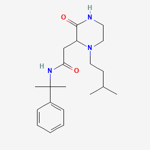 molecular formula C20H31N3O2 B5472956 2-[1-(3-methylbutyl)-3-oxo-2-piperazinyl]-N-(1-methyl-1-phenylethyl)acetamide 