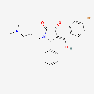 molecular formula C23H25BrN2O3 B5473035 4-(4-bromobenzoyl)-1-[3-(dimethylamino)propyl]-3-hydroxy-5-(4-methylphenyl)-2,5-dihydro-1H-pyrrol-2-one 