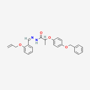 2-(4-phenylmethoxyphenoxy)-N-[(Z)-(2-prop-2-enoxyphenyl)methylideneamino]propanamide