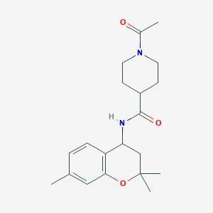 1-acetyl-N-(2,2,7-trimethyl-3,4-dihydro-2H-chromen-4-yl)piperidine-4-carboxamide