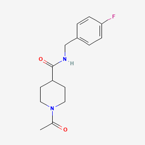 1-acetyl-N-[(4-fluorophenyl)methyl]piperidine-4-carboxamide