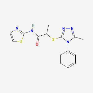 2-[(5-methyl-4-phenyl-4H-1,2,4-triazol-3-yl)sulfanyl]-N-(1,3-thiazol-2-yl)propanamide