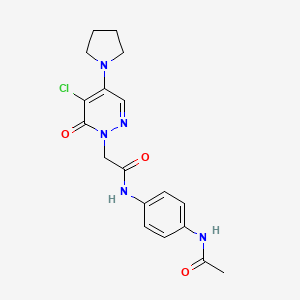 molecular formula C18H20ClN5O3 B5473097 N-[4-(acetylamino)phenyl]-2-[5-chloro-6-oxo-4-(1-pyrrolidinyl)-1(6H)-pyridazinyl]acetamide 