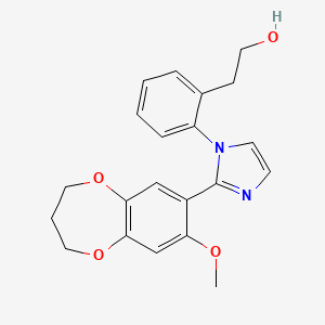 molecular formula C21H22N2O4 B5473111 2-{2-[2-(8-methoxy-3,4-dihydro-2H-1,5-benzodioxepin-7-yl)-1H-imidazol-1-yl]phenyl}ethanol 