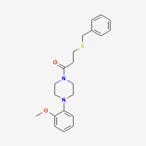 molecular formula C21H26N2O2S B5473156 1-[3-(benzylthio)propanoyl]-4-(2-methoxyphenyl)piperazine 