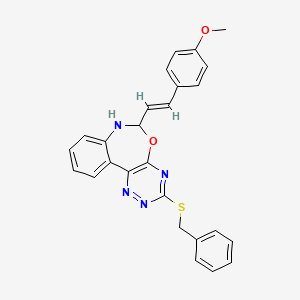 3-(benzylthio)-6-[2-(4-methoxyphenyl)vinyl]-6,7-dihydro[1,2,4]triazino[5,6-d][3,1]benzoxazepine