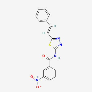 3-nitro-N-[5-[(E)-2-phenylethenyl]-1,3,4-thiadiazol-2-yl]benzamide