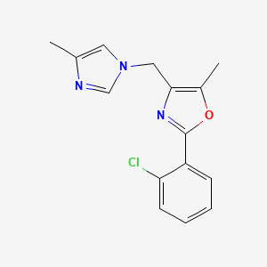 molecular formula C15H14ClN3O B5473187 2-(2-chlorophenyl)-5-methyl-4-[(4-methyl-1H-imidazol-1-yl)methyl]-1,3-oxazole 