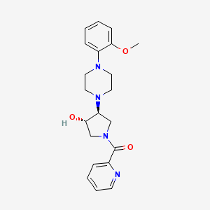 molecular formula C21H26N4O3 B5473229 [(3S,4S)-3-hydroxy-4-[4-(2-methoxyphenyl)piperazin-1-yl]pyrrolidin-1-yl]-pyridin-2-ylmethanone 