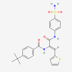 molecular formula C24H25N3O4S2 B5473259 4-tert-butyl-N-[(Z)-3-oxo-3-(4-sulfamoylanilino)-1-thiophen-2-ylprop-1-en-2-yl]benzamide 