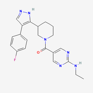 [2-(ethylamino)pyrimidin-5-yl]-[3-[4-(4-fluorophenyl)-1H-pyrazol-5-yl]piperidin-1-yl]methanone