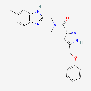 N-methyl-N-[(5-methyl-1H-benzimidazol-2-yl)methyl]-5-(phenoxymethyl)-1H-pyrazole-3-carboxamide