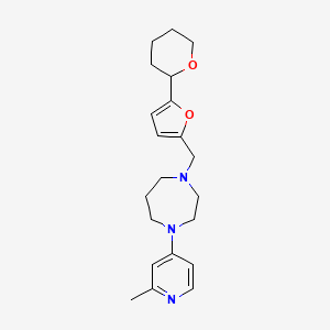 molecular formula C21H29N3O2 B5473300 1-(2-methyl-4-pyridinyl)-4-{[5-(tetrahydro-2H-pyran-2-yl)-2-furyl]methyl}-1,4-diazepane 