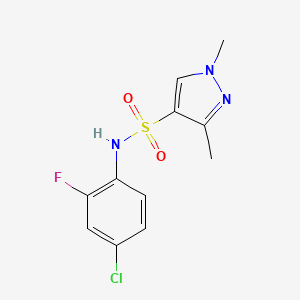 N-(4-CHLORO-2-FLUOROPHENYL)-13-DIMETHYL-1H-PYRAZOLE-4-SULFONAMIDE