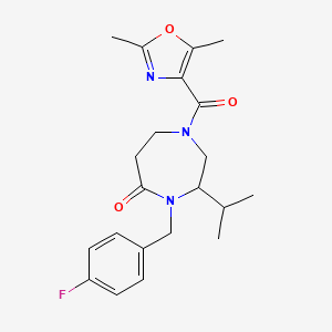 1-[(2,5-dimethyl-1,3-oxazol-4-yl)carbonyl]-4-(4-fluorobenzyl)-3-isopropyl-1,4-diazepan-5-one