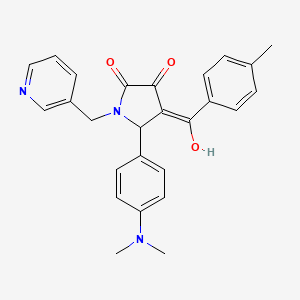 molecular formula C26H25N3O3 B5473353 5-[4-(dimethylamino)phenyl]-3-hydroxy-4-(4-methylbenzoyl)-1-(3-pyridinylmethyl)-1,5-dihydro-2H-pyrrol-2-one 