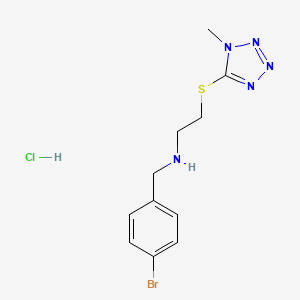 N-[(4-bromophenyl)methyl]-2-(1-methyltetrazol-5-yl)sulfanylethanamine;hydrochloride