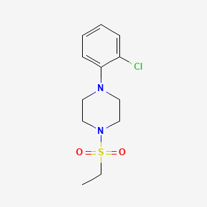 molecular formula C12H17ClN2O2S B5473398 1-(2-氯苯基)-4-(乙磺酰基)哌嗪 