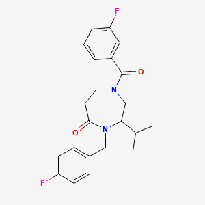 molecular formula C22H24F2N2O2 B5473399 1-(3-fluorobenzoyl)-4-(4-fluorobenzyl)-3-isopropyl-1,4-diazepan-5-one 