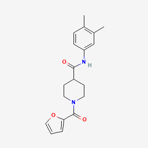 molecular formula C19H22N2O3 B5473407 N-(3,4-dimethylphenyl)-1-(furan-2-carbonyl)piperidine-4-carboxamide 