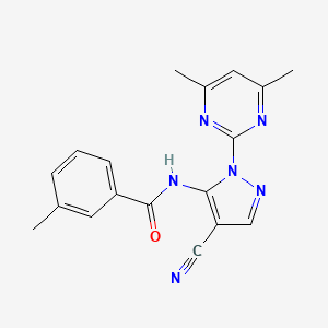 N-[4-cyano-1-(4,6-dimethylpyrimidin-2-yl)-1H-pyrazol-5-yl]-3-methylbenzamide