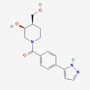 (3S*,4R*)-4-(hydroxymethyl)-1-[4-(1H-pyrazol-3-yl)benzoyl]-3-piperidinol