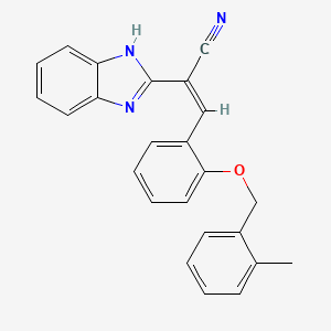 (Z)-2-(1H-benzimidazol-2-yl)-3-[2-[(2-methylphenyl)methoxy]phenyl]prop-2-enenitrile