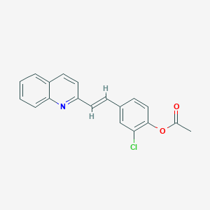 molecular formula C19H14ClNO2 B5473579 [2-chloro-4-[(E)-2-quinolin-2-ylethenyl]phenyl] acetate 