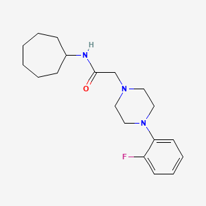 molecular formula C19H28FN3O B5473587 N-cycloheptyl-2-[4-(2-fluorophenyl)piperazin-1-yl]acetamide 