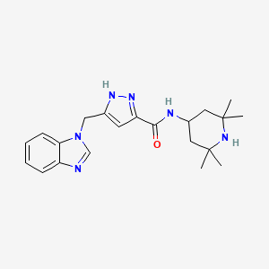 5-(1H-benzimidazol-1-ylmethyl)-N-(2,2,6,6-tetramethylpiperidin-4-yl)-1H-pyrazole-3-carboxamide