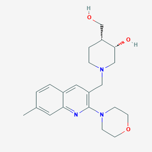 molecular formula C21H29N3O3 B5473615 (3S*,4R*)-4-(hydroxymethyl)-1-{[7-methyl-2-(4-morpholinyl)-3-quinolinyl]methyl}-3-piperidinol 