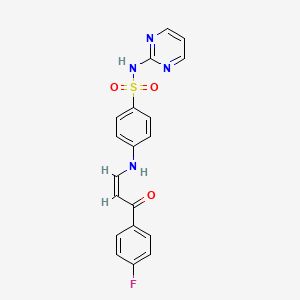 molecular formula C19H15FN4O3S B5473626 4-{[3-(4-fluorophenyl)-3-oxo-1-propen-1-yl]amino}-N-2-pyrimidinylbenzenesulfonamide 