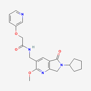 N-[(6-cyclopentyl-2-methoxy-5-oxo-6,7-dihydro-5H-pyrrolo[3,4-b]pyridin-3-yl)methyl]-2-(pyridin-3-yloxy)acetamide