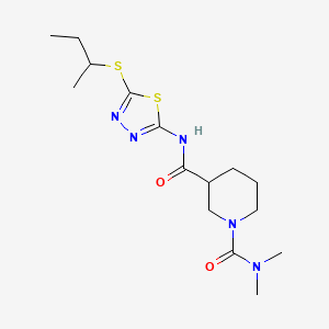 molecular formula C15H25N5O2S2 B5473640 N-[5-(SEC-BUTYLSULFANYL)-1,3,4-THIADIAZOL-2-YL]-N,N-DIMETHYLTETRAHYDRO-1,3(2H)-PYRIDINEDICARBOXAMIDE 