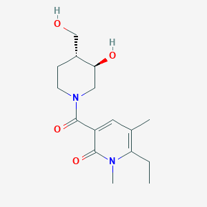 molecular formula C16H24N2O4 B5473649 6-ethyl-3-[(3R,4R)-3-hydroxy-4-(hydroxymethyl)piperidine-1-carbonyl]-1,5-dimethylpyridin-2-one 