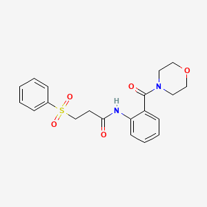 molecular formula C20H22N2O5S B5473689 3-(benzenesulfonyl)-N-[2-(morpholine-4-carbonyl)phenyl]propanamide 