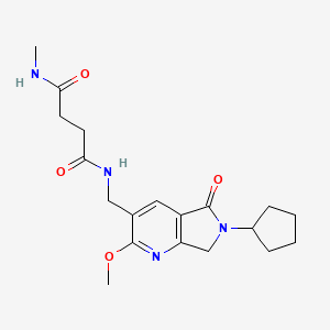 N-[(6-cyclopentyl-2-methoxy-5-oxo-6,7-dihydro-5H-pyrrolo[3,4-b]pyridin-3-yl)methyl]-N'-methylsuccinamide