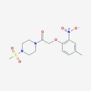 2-(4-METHYL-2-NITROPHENOXY)-1-[4-(METHYLSULFONYL)PIPERAZINO]-1-ETHANONE